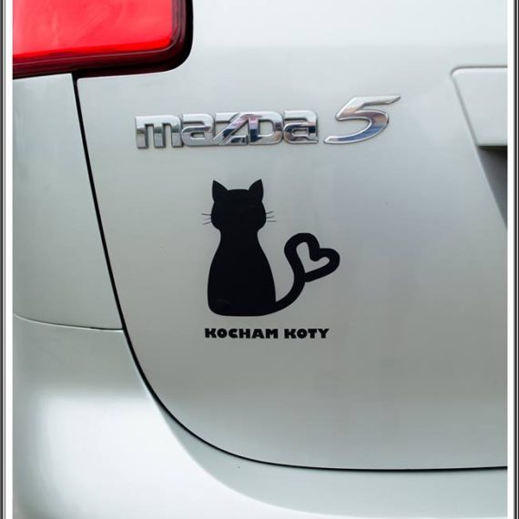 Printed Animal Naklejka na samochód Kocham koty