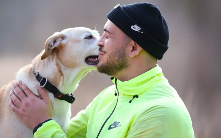Dzięki labradorowi Brian z demencją znów czuje się pewnie na spacerach, nagranie porusza